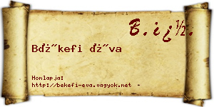 Békefi Éva névjegykártya
