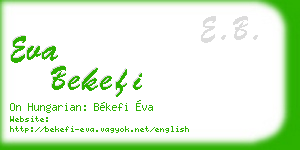 eva bekefi business card